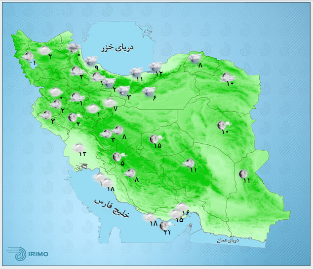 کاهش دما در غرب و وزش باد در شرق