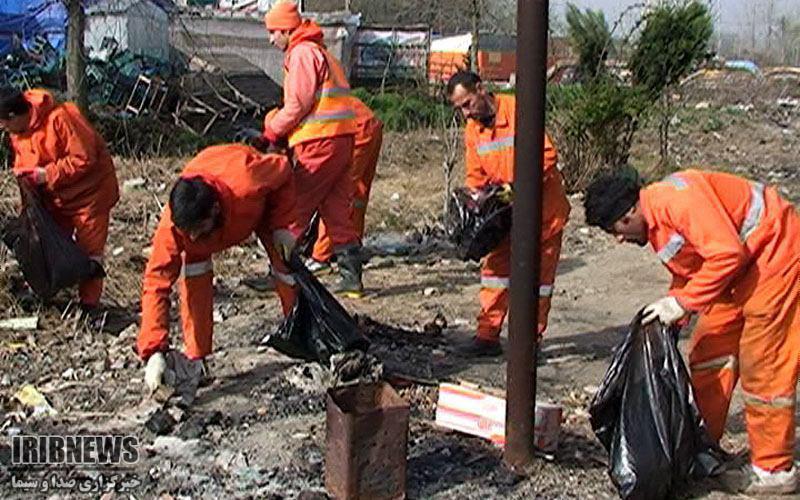 پاکسازی زباله های اماکن عمومی سه شهرستان گیلان