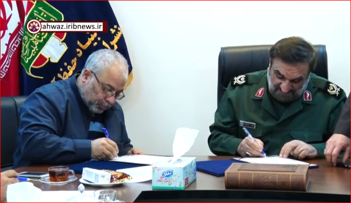 امضاء تفاهم نامه بهداری جنوب و اداره حفظ آثار و نشر ارزشهای دفاع مقدس خوزستان + فیلم