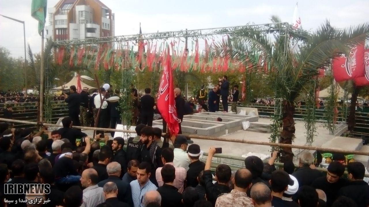 تشییع و خاکسپاری 3 شهید گمنام در لاهیجان