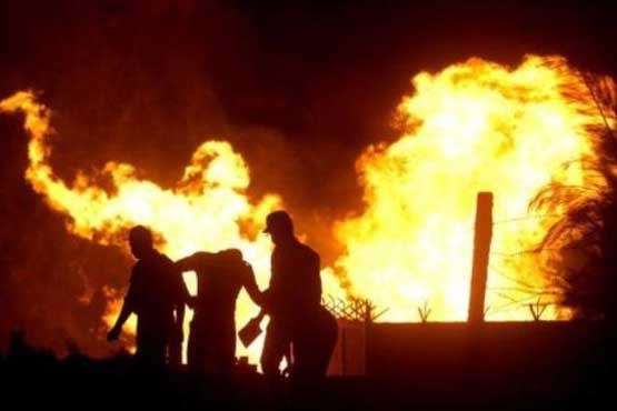 انفجار و آتش سوزی در خط انتقال گاز شهرستان سبزوار