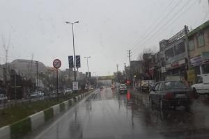 آغاز بارش برف و باران در فیروزکوه