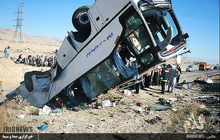 یک کشته بر اثر واژگونی اتوبوس راهیان نور شهرستان ترکمن