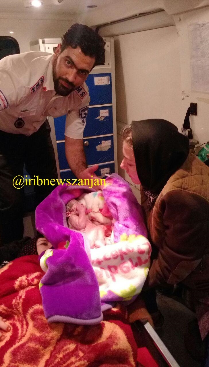 تولد نوزاد دربرف ، زنجان