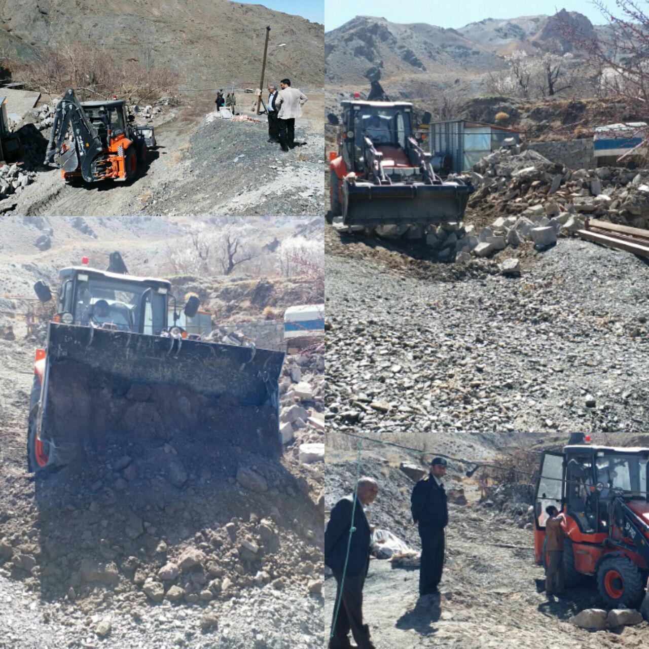 بازگشایی بخشی از بستر رودخانه روستای شیخک