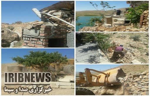 تخریب شش سازه غیرمجاز درحاشیه سد مهاباد