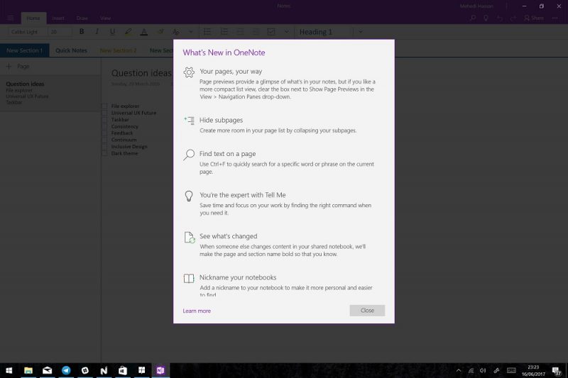 اپلیکیشن OneNote با طراحی تحول یافته اکنون در دسترس تمام کاربران ویندوز ۱۰ قرار گرفته است