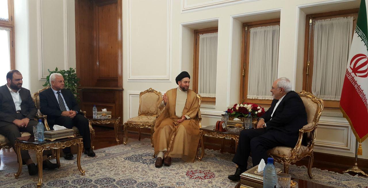 دیدار رئیس مجلس اعلای عراق با ظریف