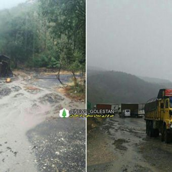 بازگشایی جاده آزادشهر به شاهرود با پاکسازی از سنگ و رسوبات