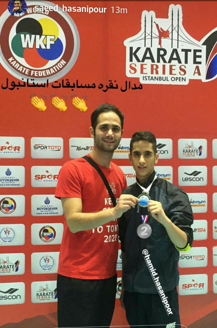 مدال نقره کاراته کای گیلانی در مسابقات اوپن استانبول