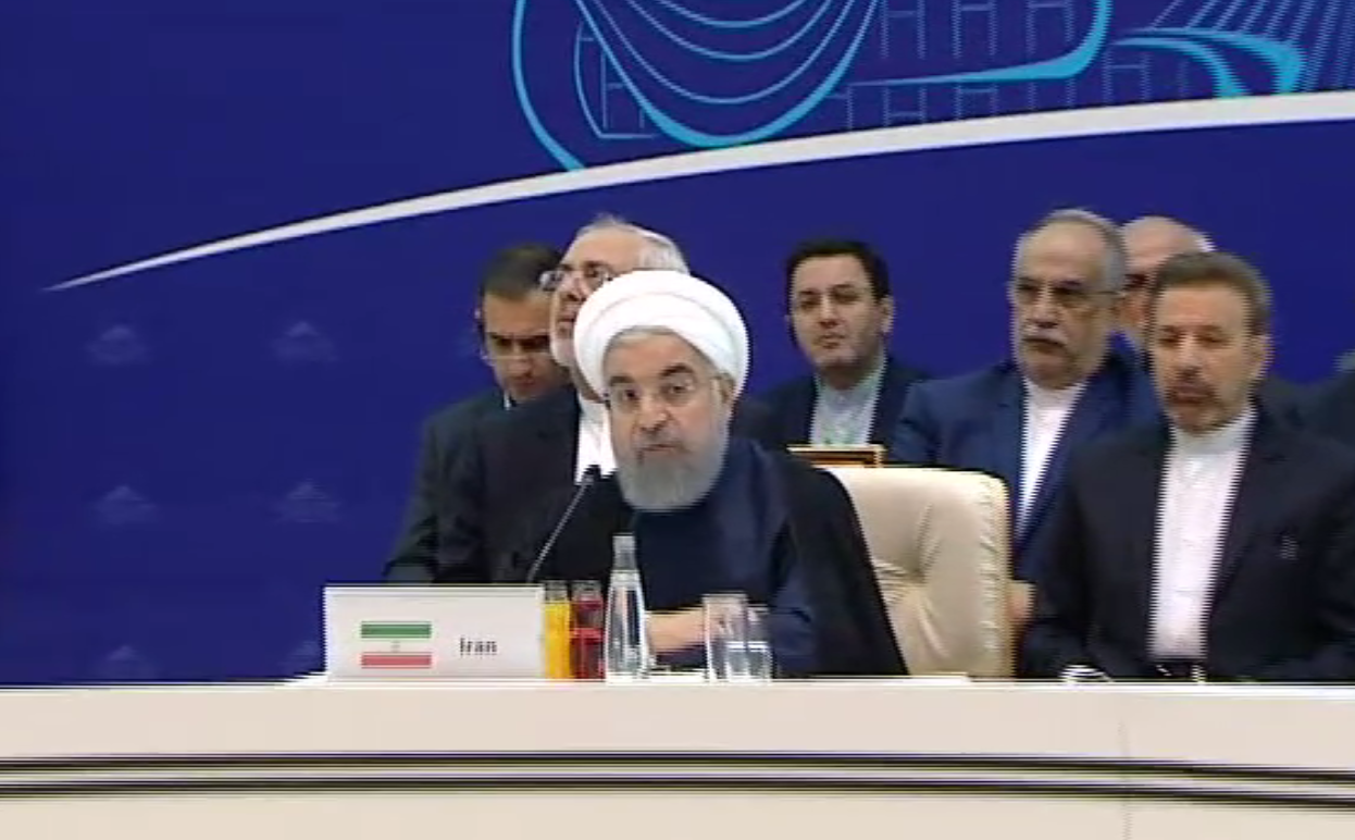 دکتر روحانی در نشست سه جانبه ایران، روسیه و آذربایجان: تعامل گسترده با جهان به ویژه کشورهای همسایه سیاست راهبردی تهران است