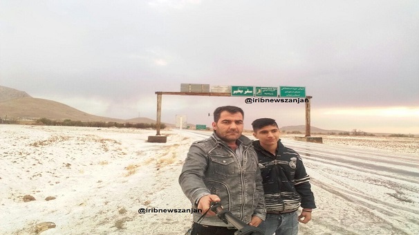 بارش برف در ارتفاعات زرین رود استان زنجان