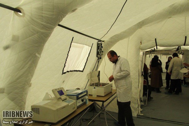 راه اندازی بیمارستان صحرایی دانشگاه علوم پزشکی قزوین در کرمانشاه