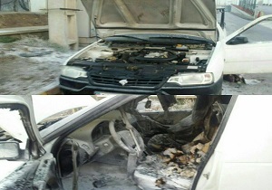 آتش سوزی یک دستگاه خودرو در قزوین