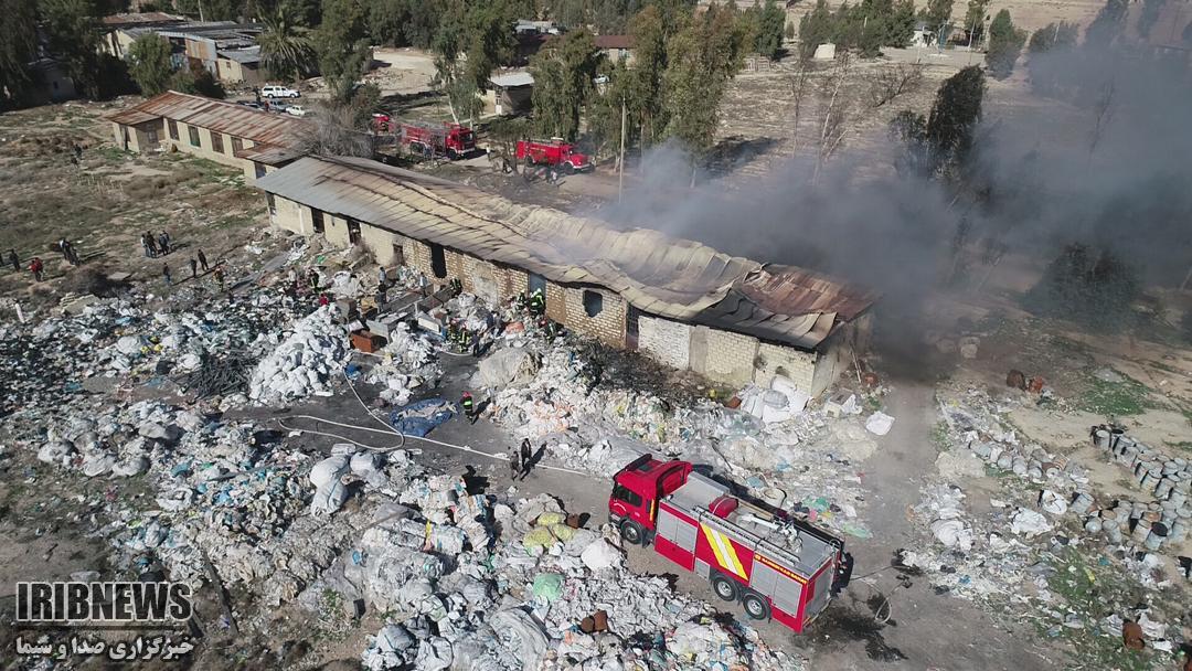 آتش سوزی در انبار ضایعات کارگاه سبدسازی