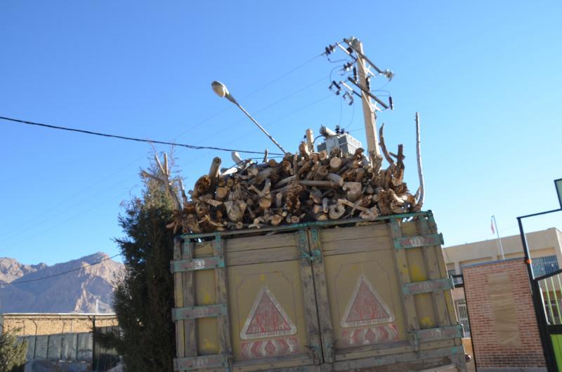 توقیف کامیون حامل چوب قاچاق در خوشاب