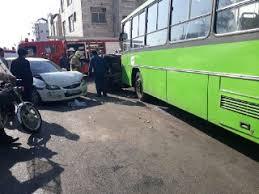 8 مجروح درتصادف اتوبوس با خودروی سواری