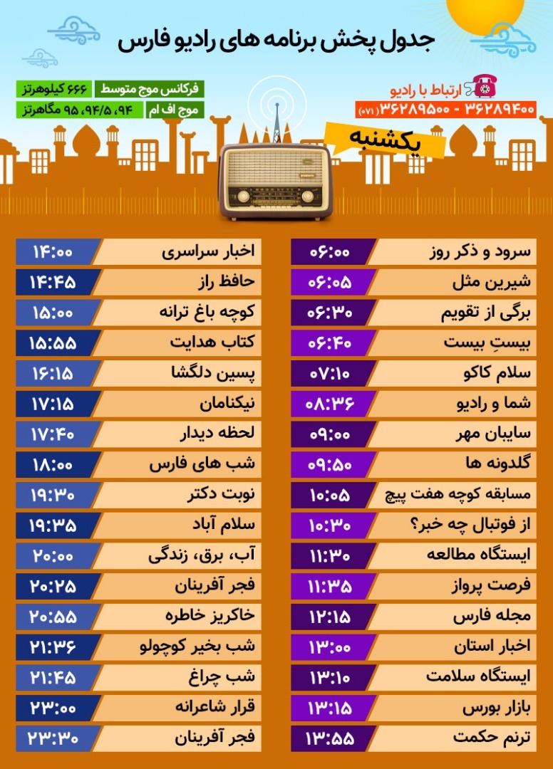 صدای ما را از رادیو فارس بشنوید