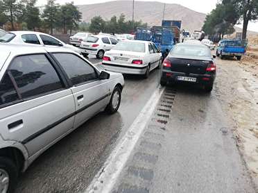 ترافیک سنگین در جاده شیراز - اصفهان