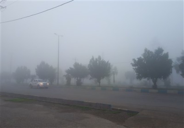 مه غلیظ و کاهش دید را در شهر بستان