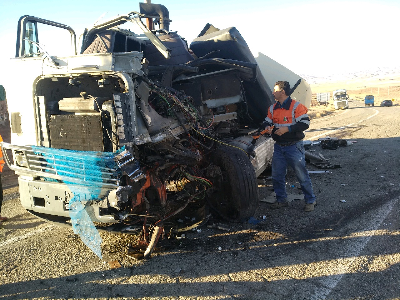 دو کشته و مصدوم در حادثه برخورد دو کامیون در محور خوشاب