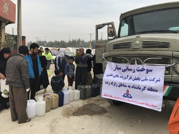 ارسال ۱،۵ میلیون لیتر بنزین و نفت‌گاز به مناطق زلزله‌زده استان کرمانشاه