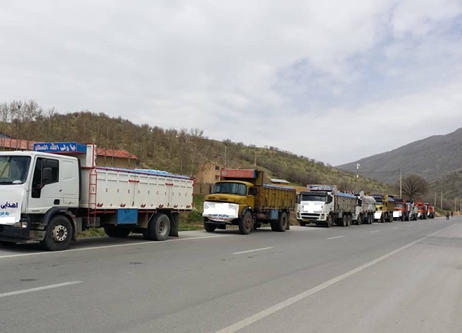 ارسال ۱۱ کامیون کمک‌های مردمی هرمزگان به مناطق سیل زده خوزستان