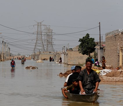 فروکش شدن سیلاب در منطقه عین دو اهواز