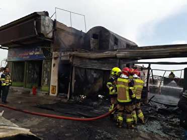 انفجار در مغازه کپسول گاز ال پی جی در قزوین