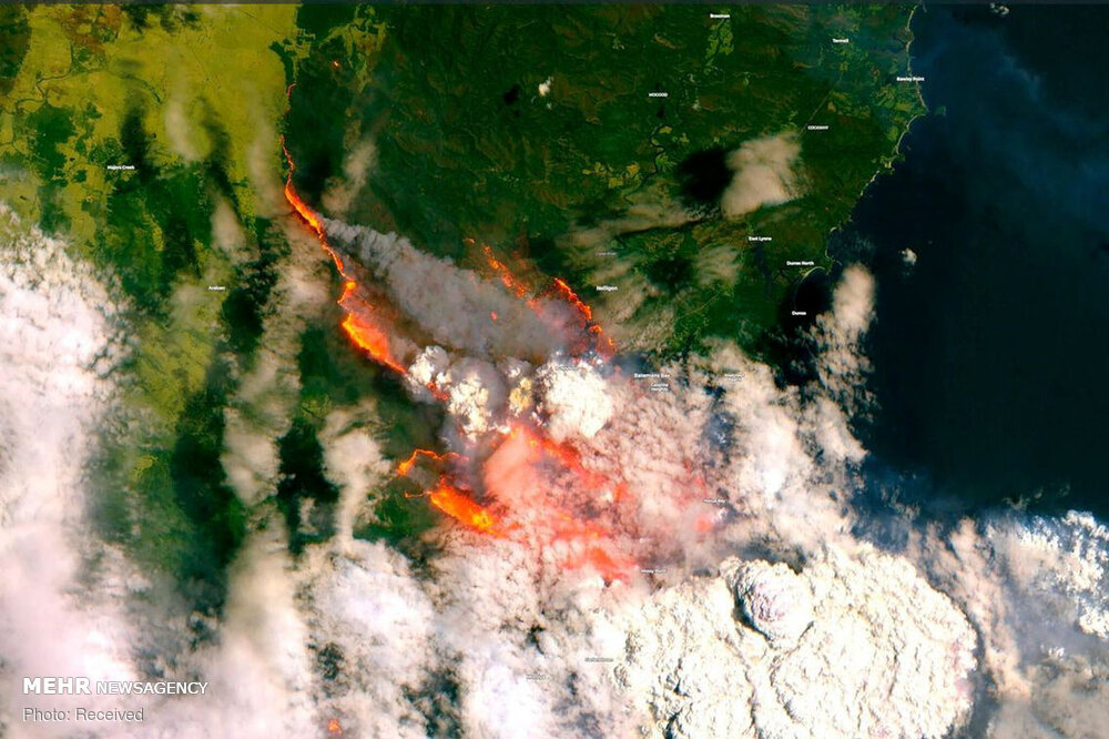 تصاویر آتش سوزی گسترده استرالیا از فضا