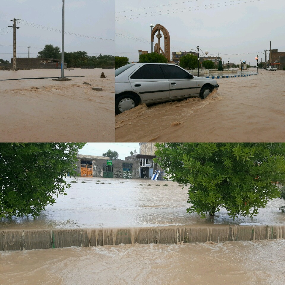 خسارت باران به شبکه آب روستای هیچان