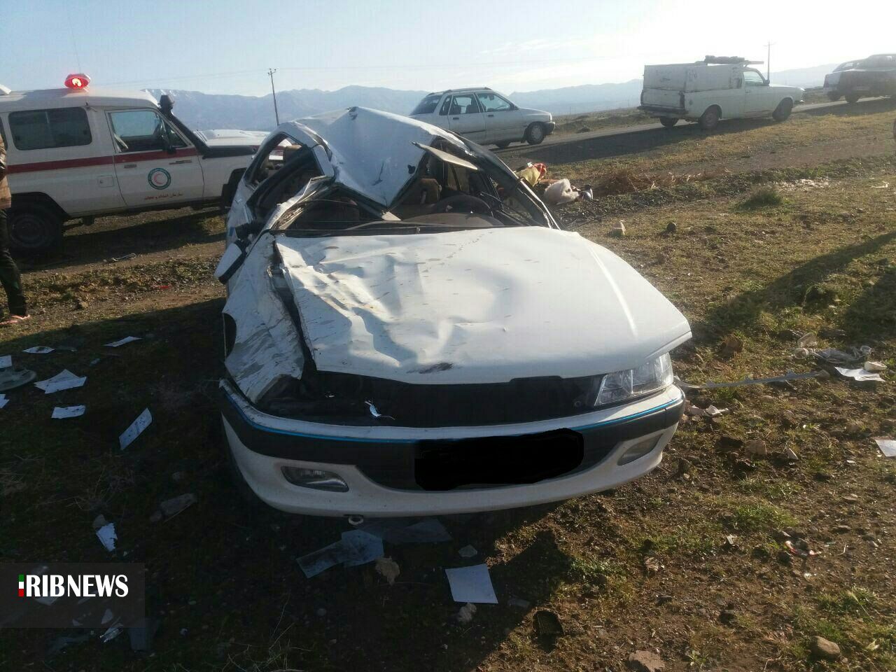 یک کشته در برخورد خودروی پژو پارس با گاردریل