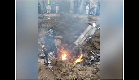 سقوط یک فروند هواپیمای نیروی هوایی پاکستان