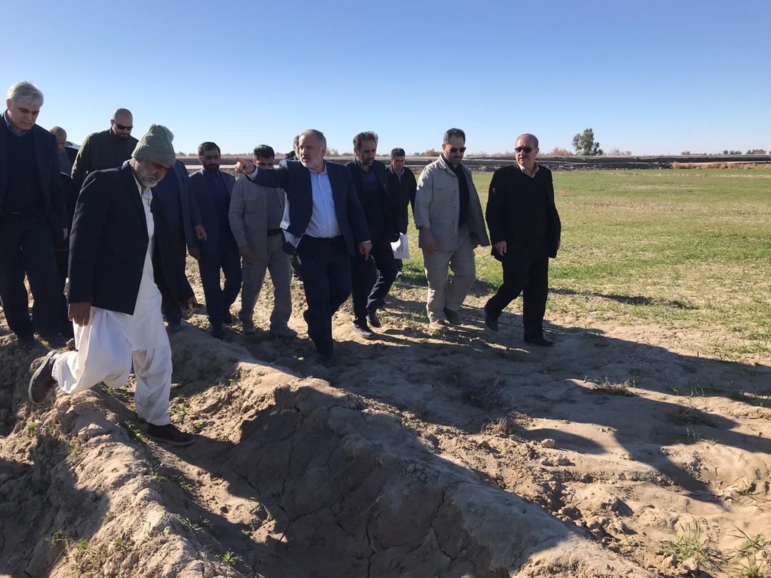 بازدید سرپرست وزارت جهاد کشاورزی از طرح انتقال آب اراضی سیستان