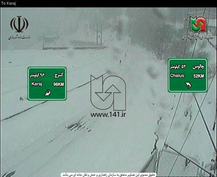 بسته شدن جاده سوادکوه و کندوان بر اثر بارش برف