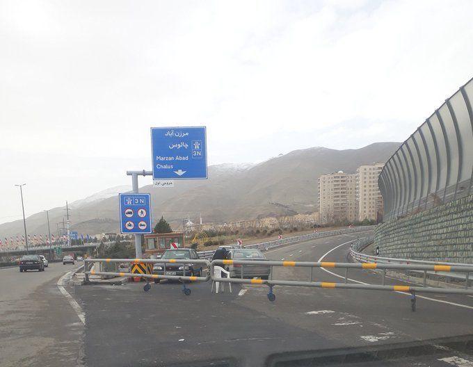مسدودی آزادراه تهران_شمال به فاصله چند روز پس از افتتاح