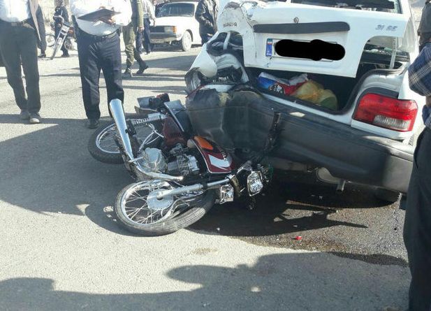 یک کشته در تصادف پراید با موتورسیکلت