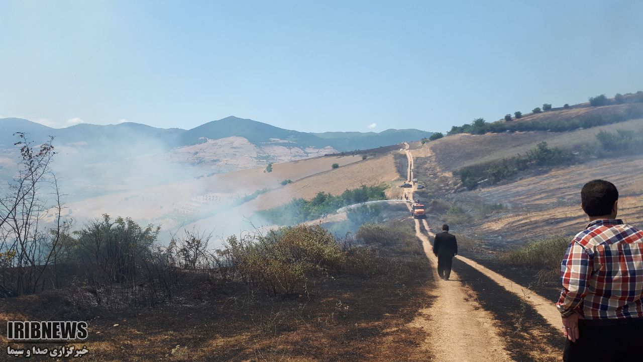 آتش سوزی زمین های کشاورزی در رودبار