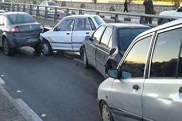 تصادف زنجیره ای در جاده چالوس