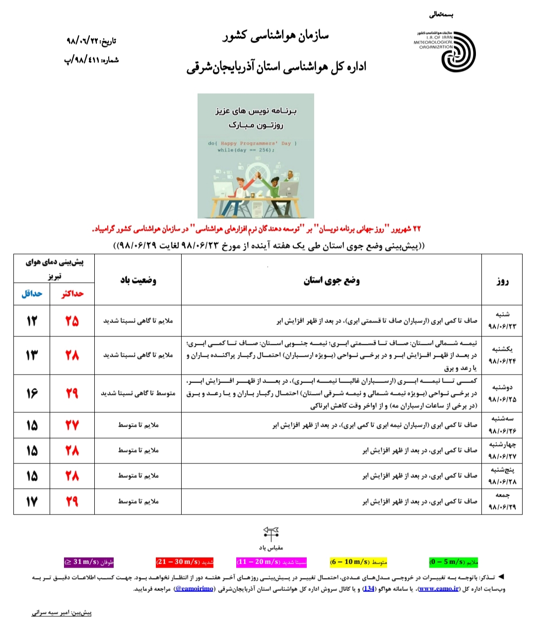 آغاز روند افزایش دما در آذربایجان شرقی