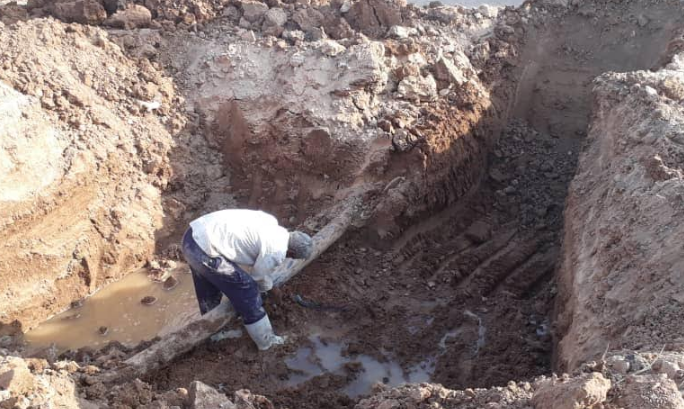 حل شکستگی خط انتقال آب شرب روستای قصر دالو مسجدسلیمان