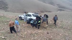 سقوط پژو درجاده کوهستانی سردشت دزفول