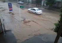 وقوع سیل در ساوه براثر بارندگی های روز گذشته
