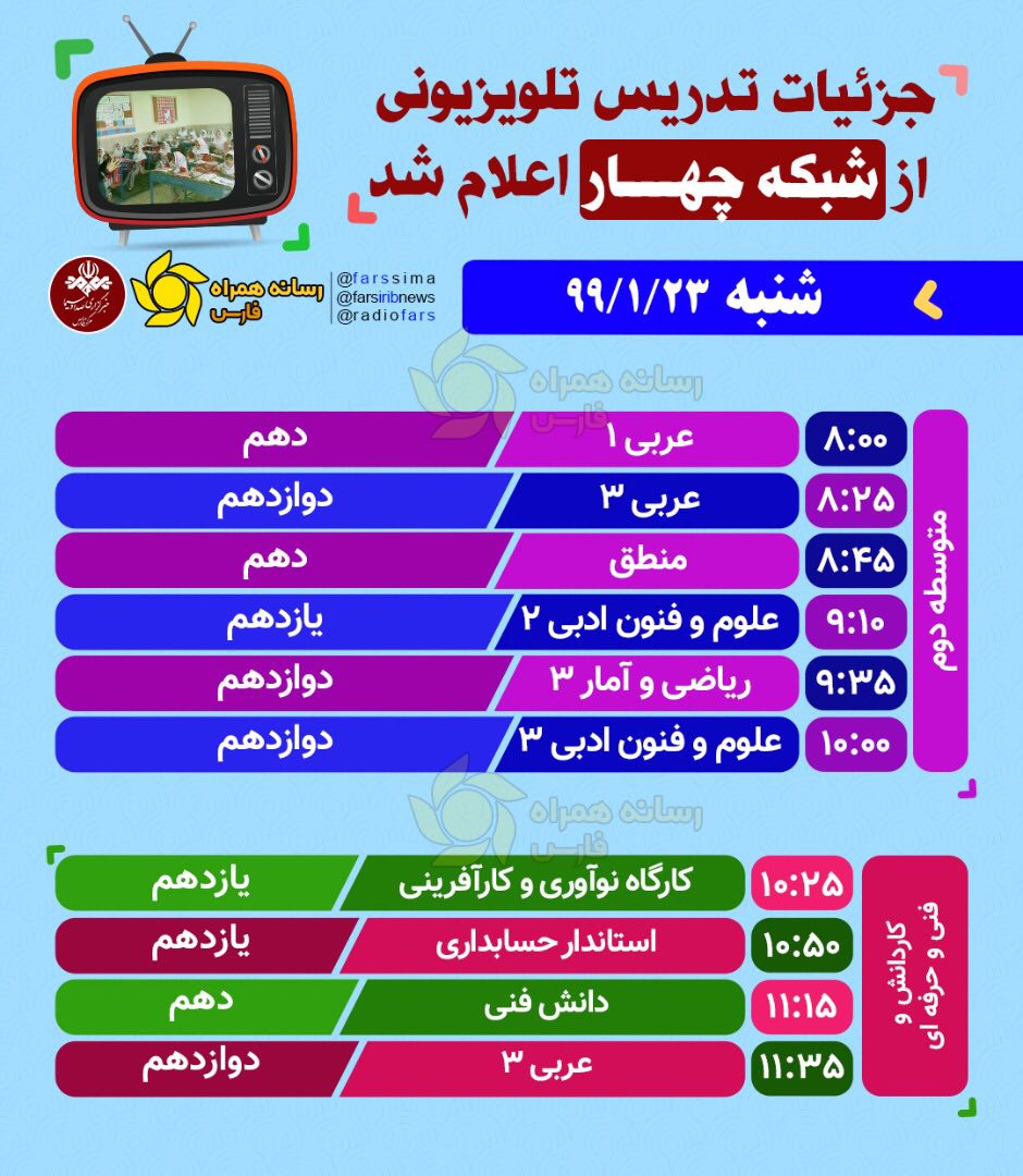 برنامه امروز مدرسه تلویزیونی