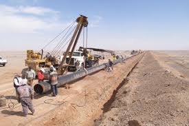 عملیات اجرای شبکه‌ی گاز در شهرستان مهر