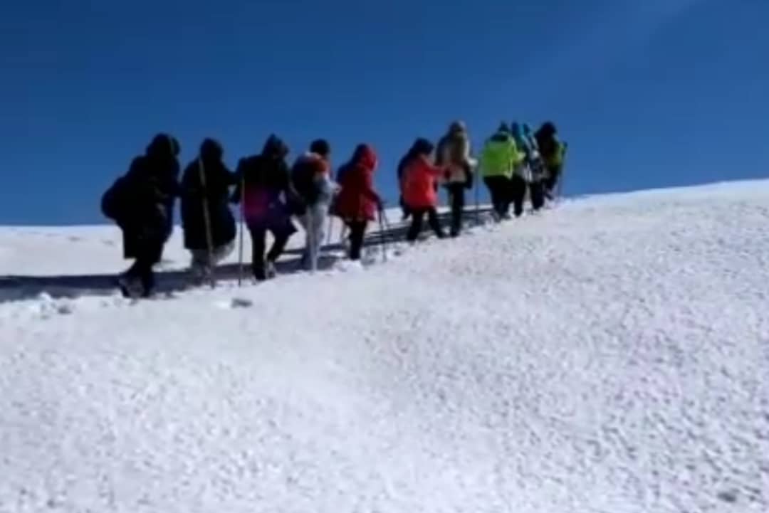 صعود  کوهنوردان به کوه سفید