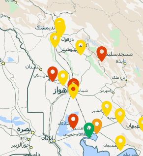 آلودگی هوای پنج شهر خوزستان