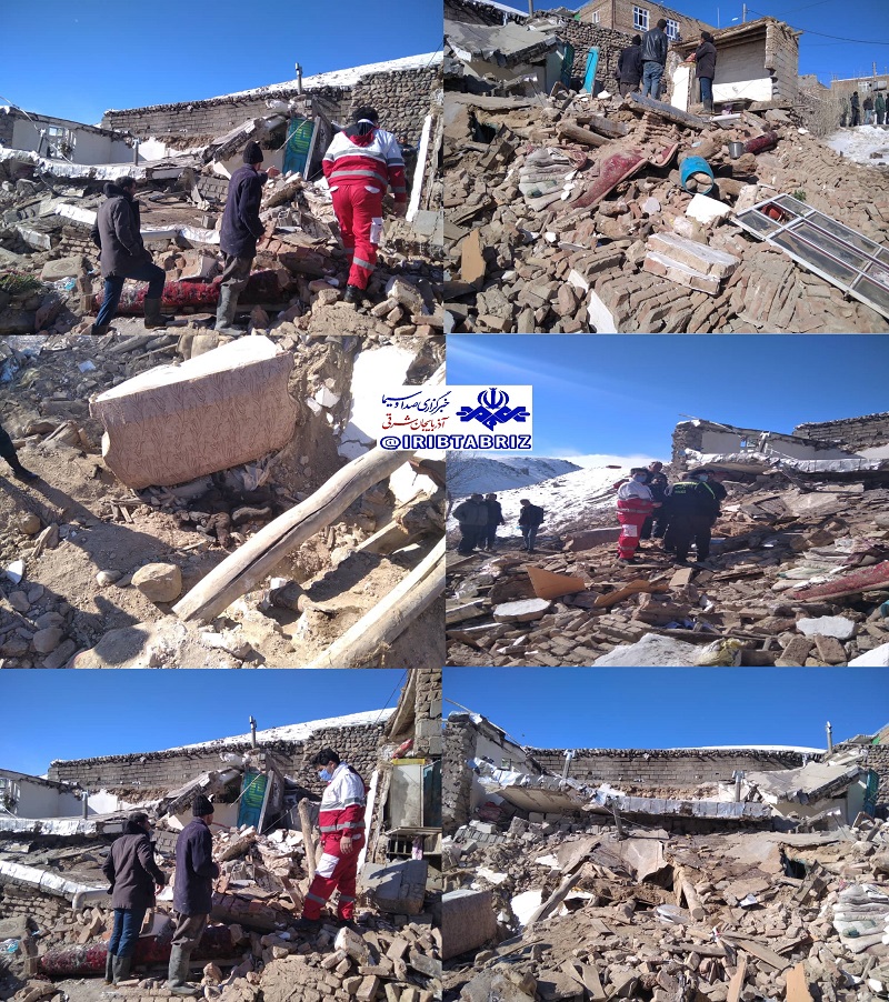 تلف شدن گوسفندان بر اثر ریزش ساختمان در بستان آباد