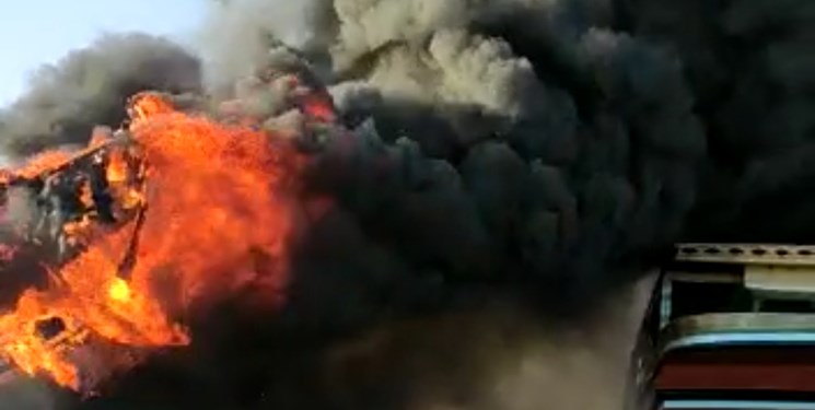 آتش‌سوزی در یک کارگاه لنج‌سازی در قشم