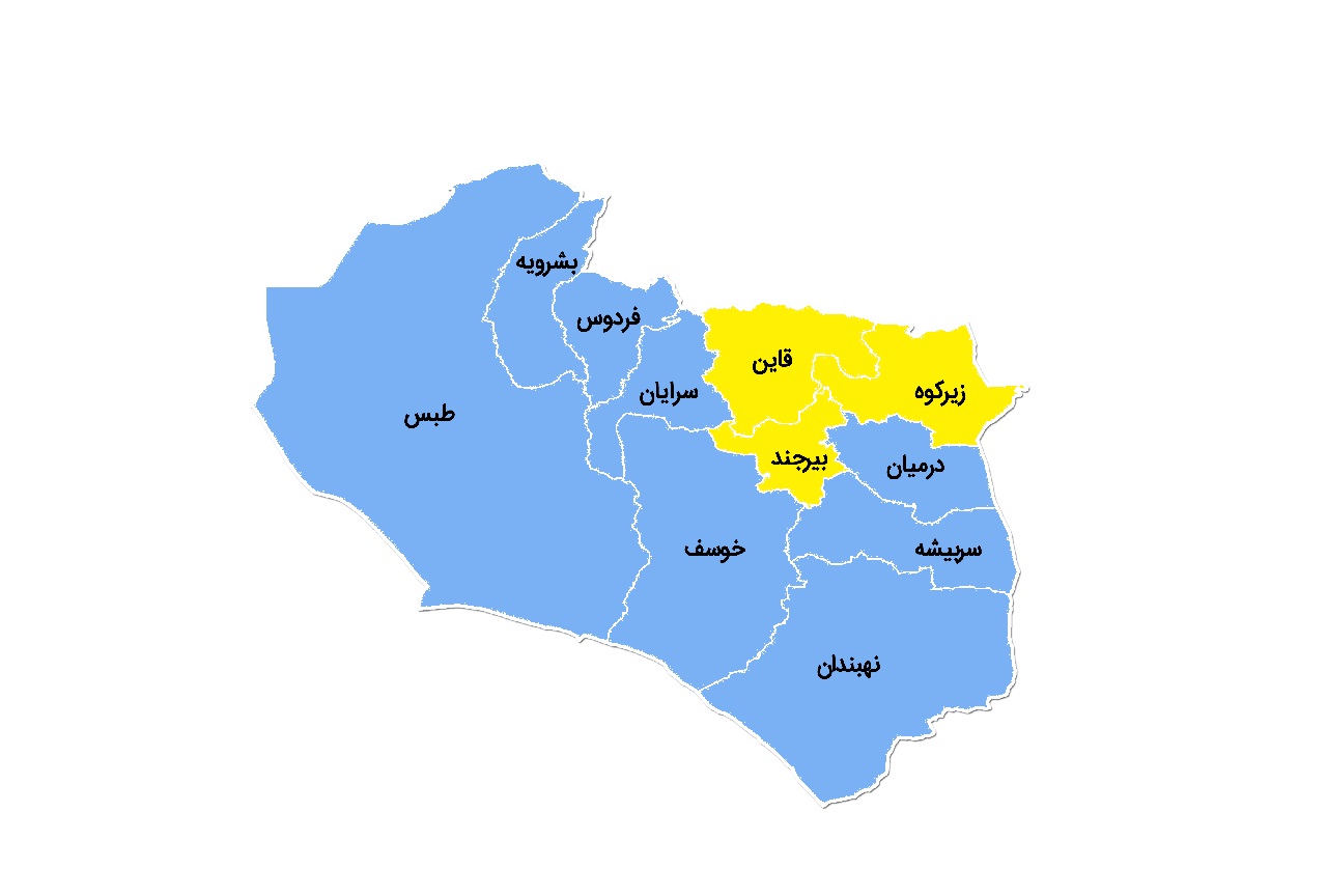 سه شهرستان در وضعیت زرد